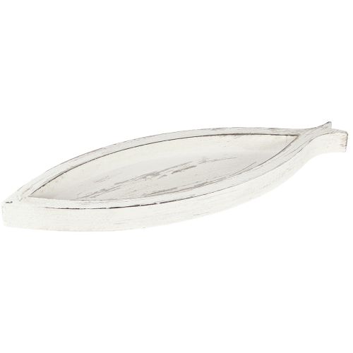 Artikel Decoratief dienblad hout vis wit naturel L30/40/50cm set van 3