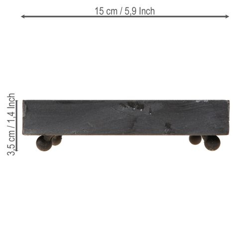 Artikel Decoratief dienblad metaal zwart grijs gewassen 15×15cm 2 stuks