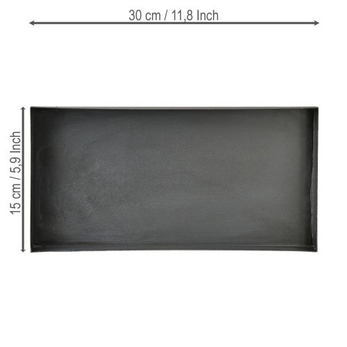 Artikel Decoratief dienblad metalen dienblad zwart grijs gewassen 30×15cm