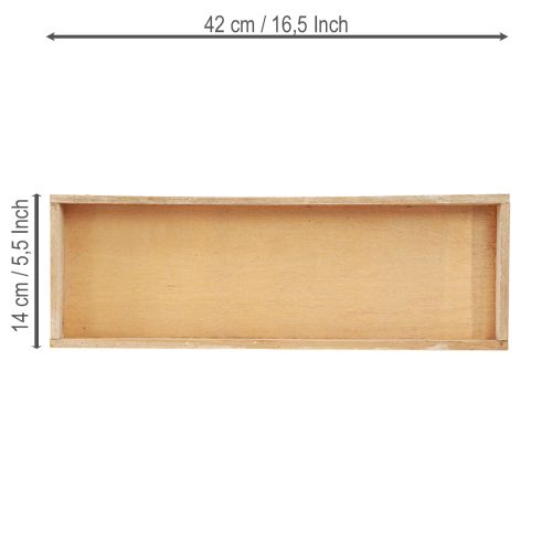 Artikel Decoratief dienblad langwerpig houten dienblad naturel 42×14×3cm 3st