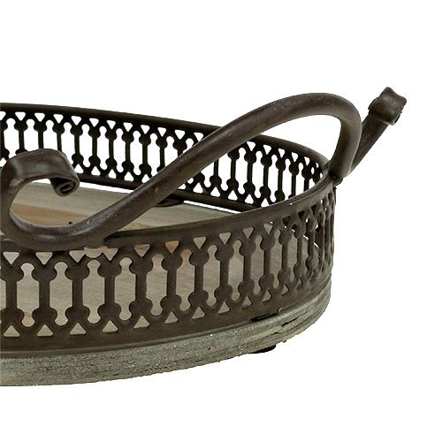 Artikel Decoratief dienblad ovaal 23cm x 17,5cm x 7,5cm bruin