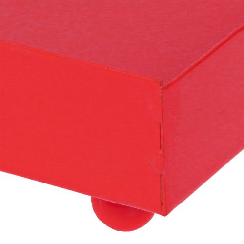 Artikel Decoratieve schaal vierkant rood metalen schaal 15×15cm 2 stuks