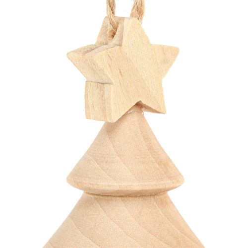 Artikel Decoratieve kerstboom houten kerstboomversiering Ø5cm H7.5cm 6 stuks