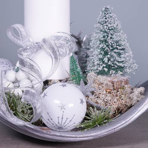 Artikel Decoratieve kerstboom groen gesneeuwd 10cm 6st