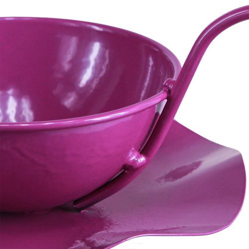 Artikel Decoratief kopje metalen theekopje op bord paars Ø11,5cm H8cm 2st