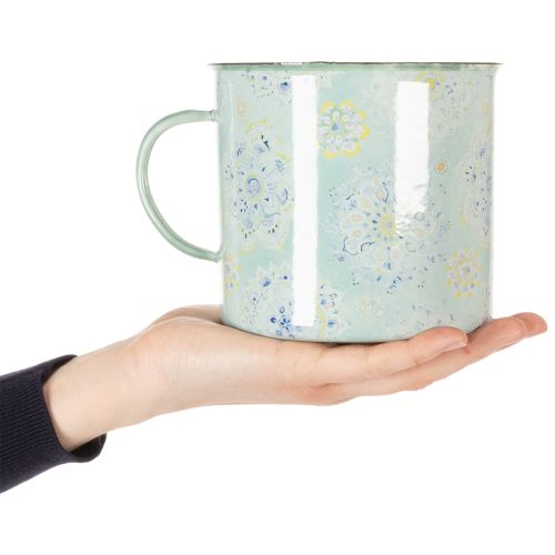Decoratieve mok, plantenpot, mandala, geëmailleerd, Ø13cm H12cm | Floristik24.nl