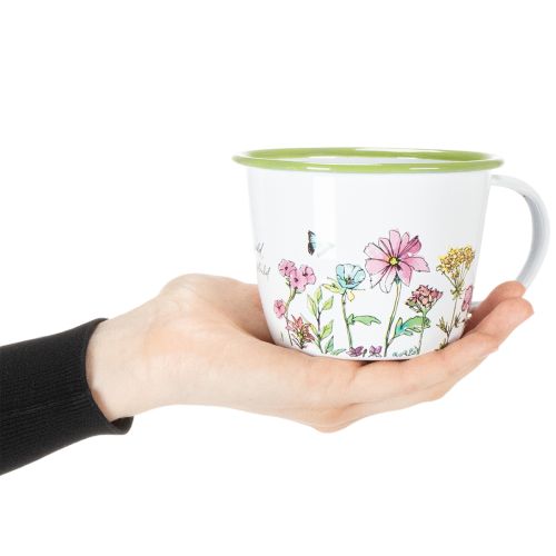 Artikel Decoratieve beker, geëmailleerde plantenpot, Ø11cm H8cm