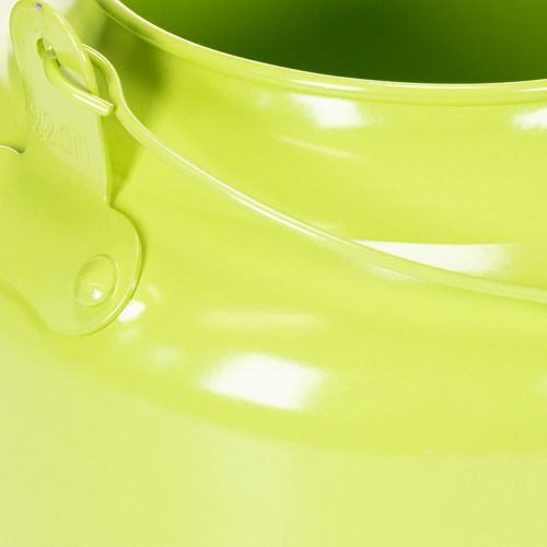 Decoratieve metalen theepot, appelgroen - bloempot - Ø20cm H15cm - veelzijdige tuindecoratie en cadeau-idee | Floristik24.nl