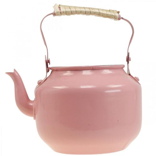Floristik24 Decoratieve theeketel plantenbak metaal oudroze Ø8,6cm H16cm