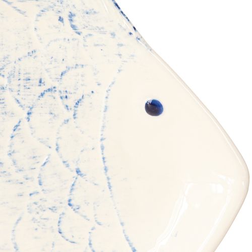 Artikel Decoratief bord vis keramiek tafeldecoratie blauw wit 30×22cm