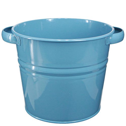 Floristik24 Decoratieve pot bloempot metaal in blauw 31cmx26cmx21,5cm