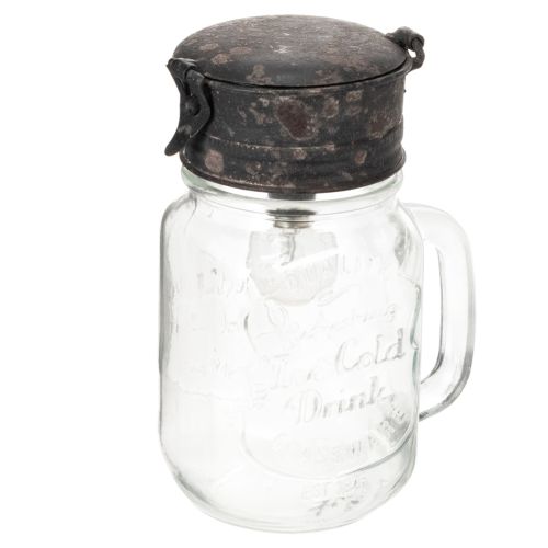 Decoratief drinkglas met LED-lamp Ø8cm H16cm kopen | Floristik24.nl