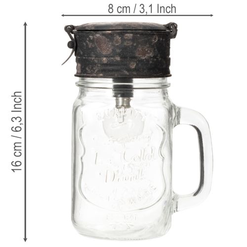 Decoratief drinkglas met LED-lamp Ø8cm H16cm | Floristik24.nl