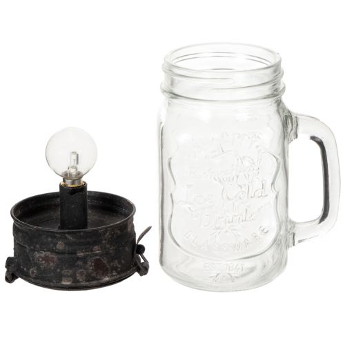 Decoratief drinkglas met LED-lamp Ø8cm H16cm | Floristik24.nl