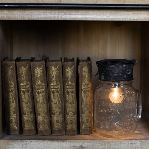 Decoratief drinkglas met LED-lamp Ø8cm H16cm | Floristik24.nl