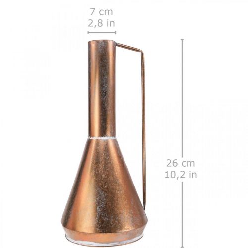 Artikel Siervaas vintage sierkan koperkleurig metaal Ø26cm H58cm