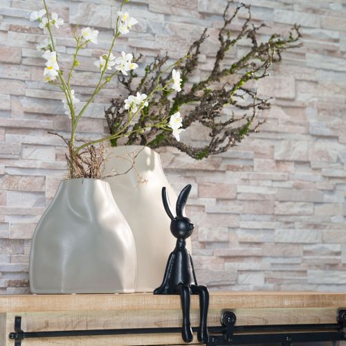 Artikel Decoratieve vaas keramiek grijs moderne keramische decoratie 22×9×22,5cm