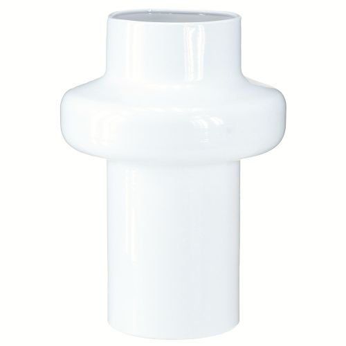 Floristik24 Decoratieve Vaas Metalen Vaas Decoratie Crème Wit Ø16.5cm H23.5cm