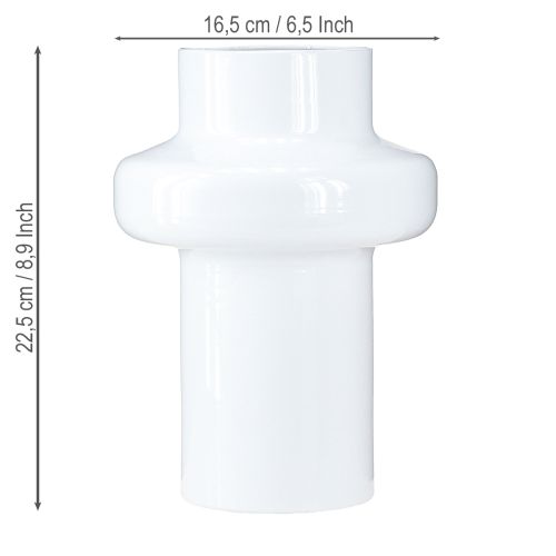Artikel Decoratieve Vaas Metalen Vaas Decoratie Crème Wit Ø16.5cm H23.5cm