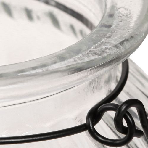 Artikel Decoratieve vaas retro glas lantaarn handvat Ø10cm H10cm 2st