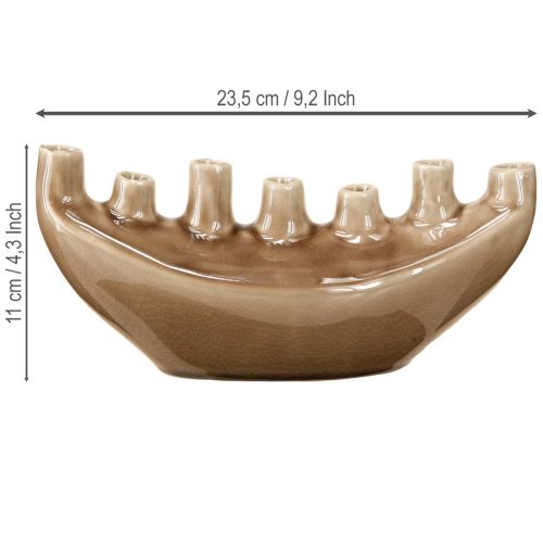 Artikel Decoratieve Vaas Boot Keramiek Vaas Bruin 23×8.5cm H11cm