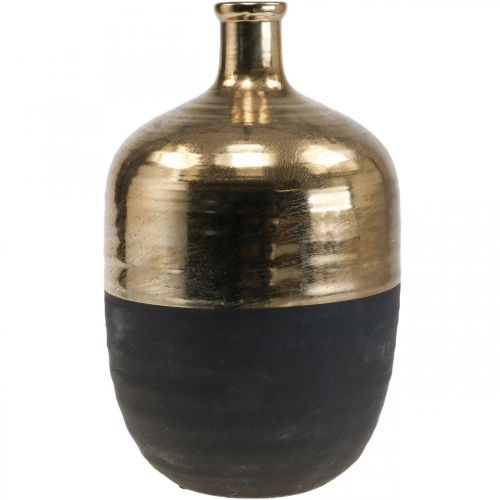 Artikel Decoratieve Vaas Zwart/Goud Keramiek Vaas Large Ø21cm H37.5cm