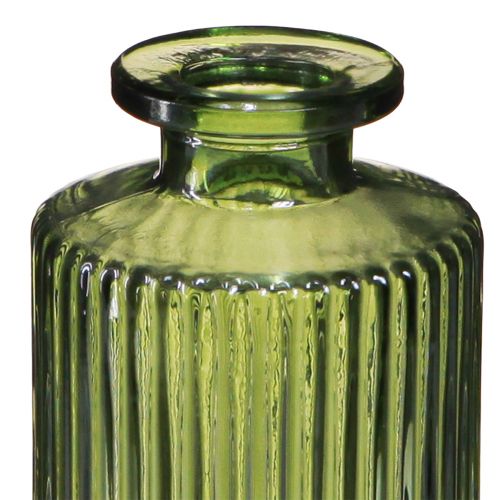 Artikel Siervazen groen mini vazen glas retro Ø5cm H13cm 6 st