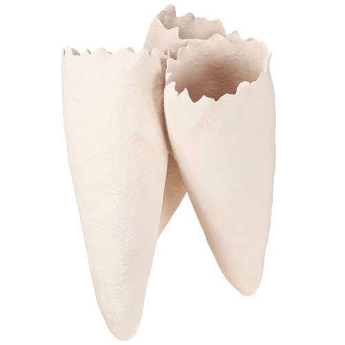 Artikel Decoratieve Vazen Kegel Vazen Beige Keramiek 14.5cmx15x21cm