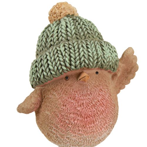 Artikel Decoratieve vogel met hoed winterdecoratie blauwgroen H18cm 2 stuks