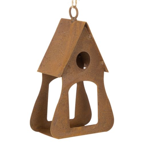 Decoratief hangend vogelhuisje, roestkleurige vogelhuisjesdecoratie, 17,5 cm kopen | Floristik24.nl