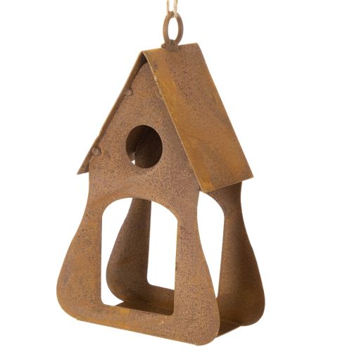 Decoratief hangend vogelhuisje, roestkleurige vogelhuisjesdecoratie, 17,5 cm | Floristik24.nl