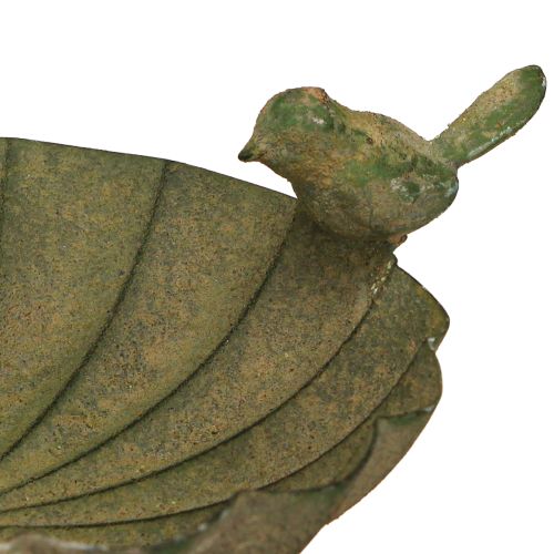 Artikel Decoratieve Vogelbadkom Metaal Antiek Groen Ø16.5cm H34.5cm