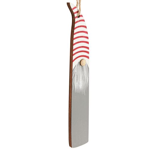 Floristik24 Decoratieve kabouter kerstboomversiering hout grijs rood 8-15cm 18 st