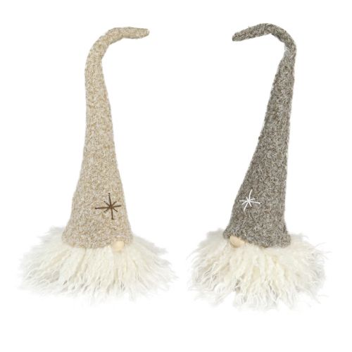 Artikel Decoratieve kabouterhoed van vilt tafeldecoratie bruin beige H28cm 2 stuks
