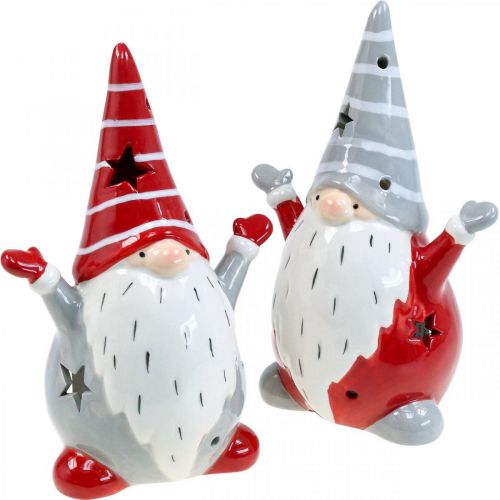 Artikel Deco Kabouter Waxinelichthouder Kerst H18cm 2st