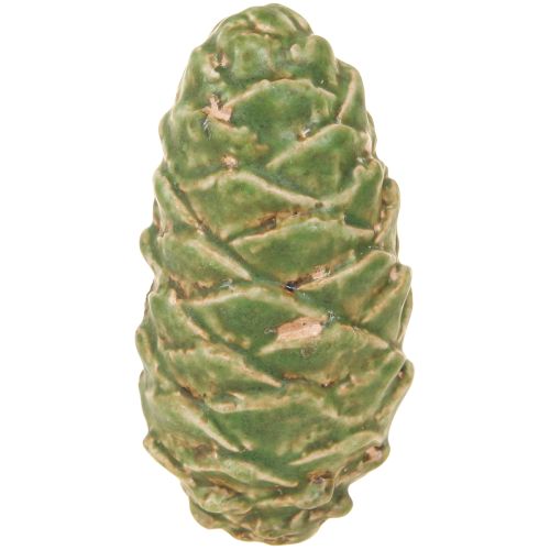 Artikel Decoratieve kegels keramiek assorti groen geel bruin 8,5cm 6 stuks