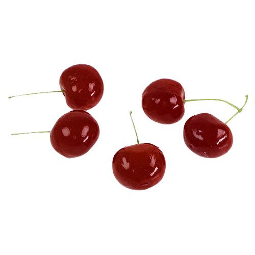 Floristik24 Decoratieve kersen donkerrood 3cm 12st