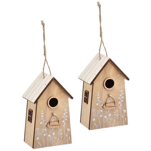 Artikel Decoratie voor het ophangen van vogelhuis wit naturel 14,5cm 2 st
