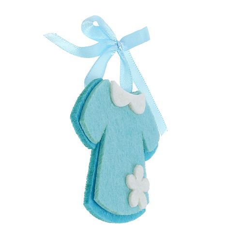 Artikel Geboortedecoratie vilten jurkje blauw 7cm 20 st
