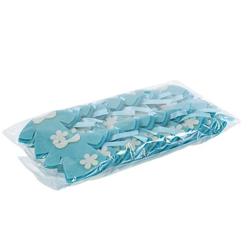 Artikel Geboortedecoratie vilten jurkje blauw 7cm 20 st