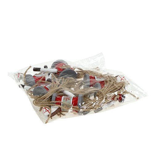 Floristik24 Decoratieve hanger paard rood-wit 20cm 6st