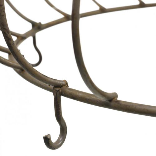 Artikel Metalen kroon met haak Ø20cm H17cm Bruin