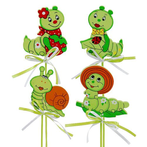 Decoratieve rups op stok 7cm L28cm 12st | Floristik24.nl