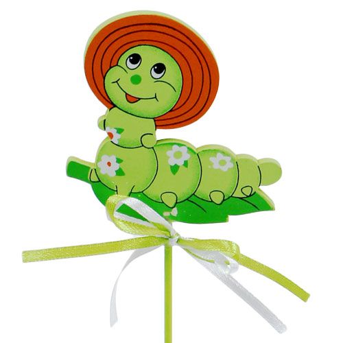 Decoratieve rups op stok 7cm L28cm 12st | Floristik24.nl