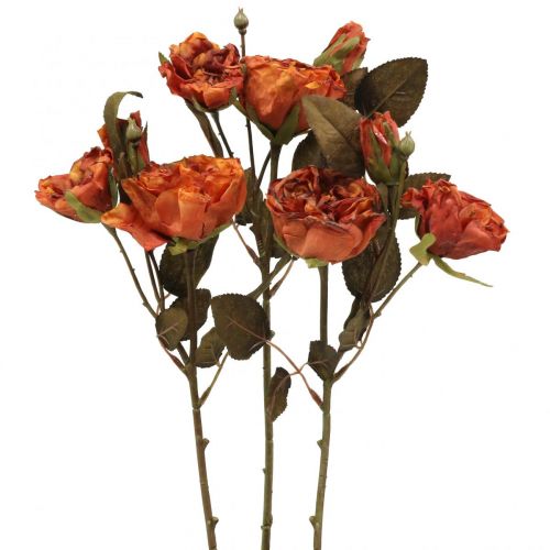 Artikel Deco rozenboeket kunstbloemen rozenboeket oranje 45cm 3st