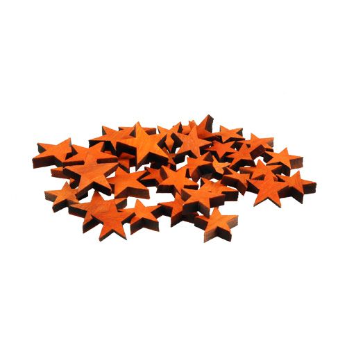 Floristik24 Houten sterrenmix oranje voor verspreiding 3-5cm 72st