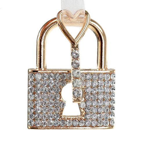 Floristik24 Hangerslot met sleutel 5cm goud / zilver 2st