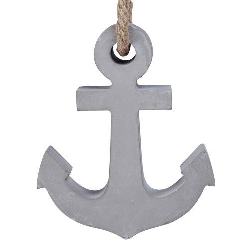 Artikel Decoratief anker beton maritiem grijs wit 11,5cmx14cm 2st