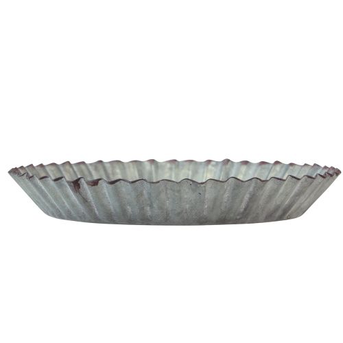 Floristik24 Decoratieve bakvorm van metalen platen zinkgrijs Ø14,5cm 6 stuks