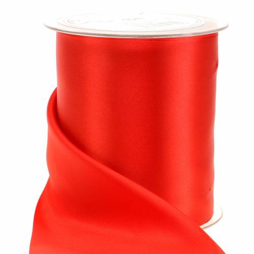 Floristik24 Satijnen lint tafellint rood 100mm 15m